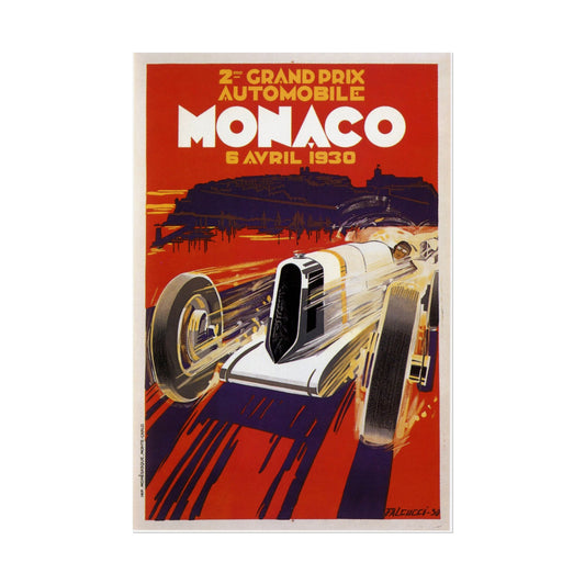 Vintage Monaco Gran Prix Poster, Rolled Posters, Home Decor Wall Art, Retro Racing Print, Gift for Car Enthusiast, Racing Fan Memorabilia - Old School Male 