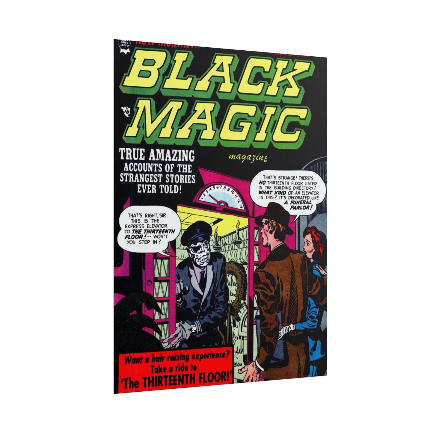 Retro Black Magic Comic Book Cover Poster