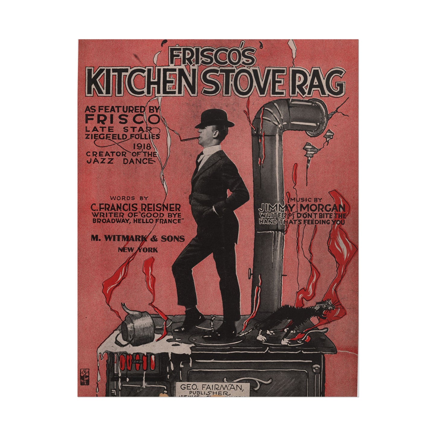 Frisco's Kitchen Stove Rag Rolled Poster - Old School Male 