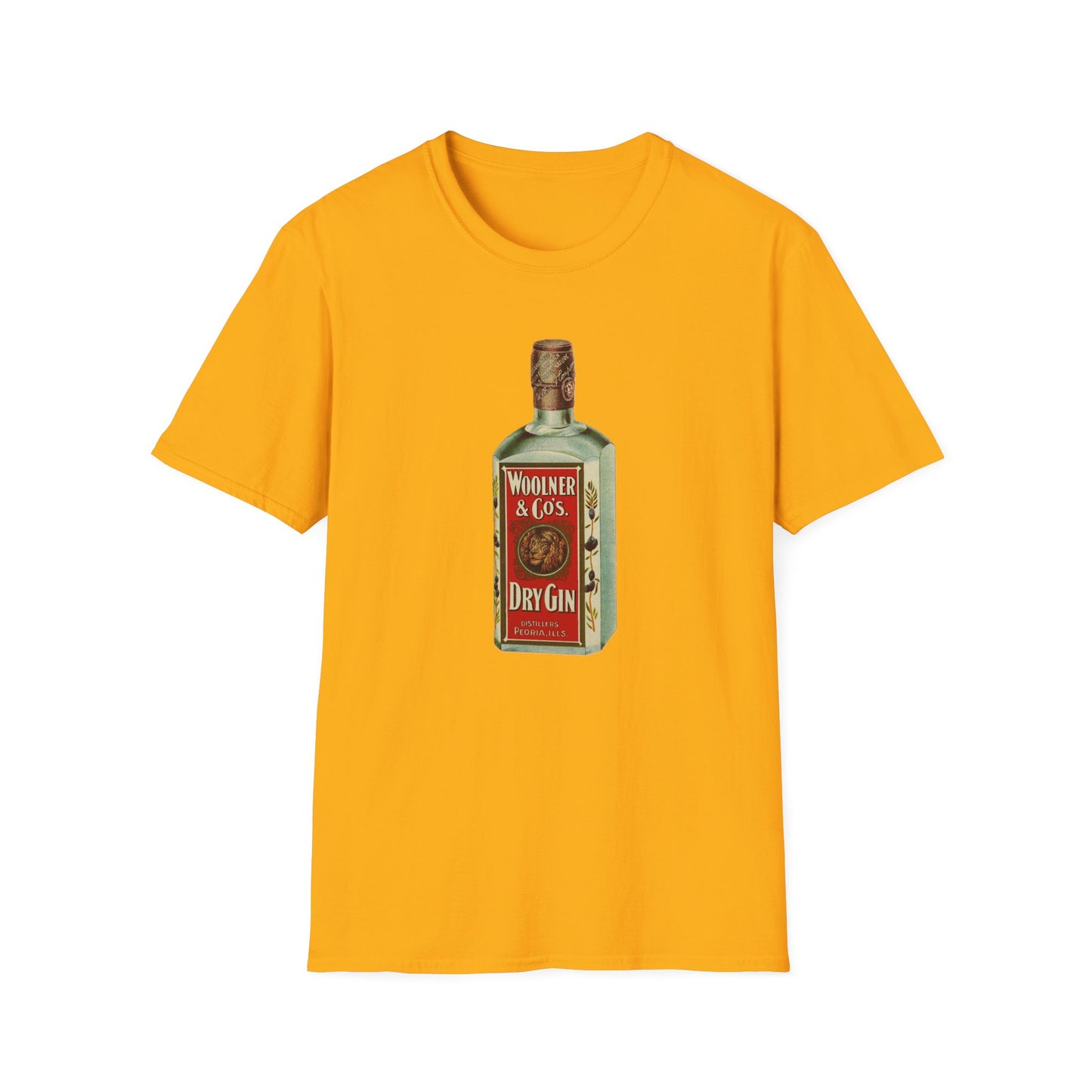 Retro Dry Gin Bottle Graphic Tee - Old School Male 