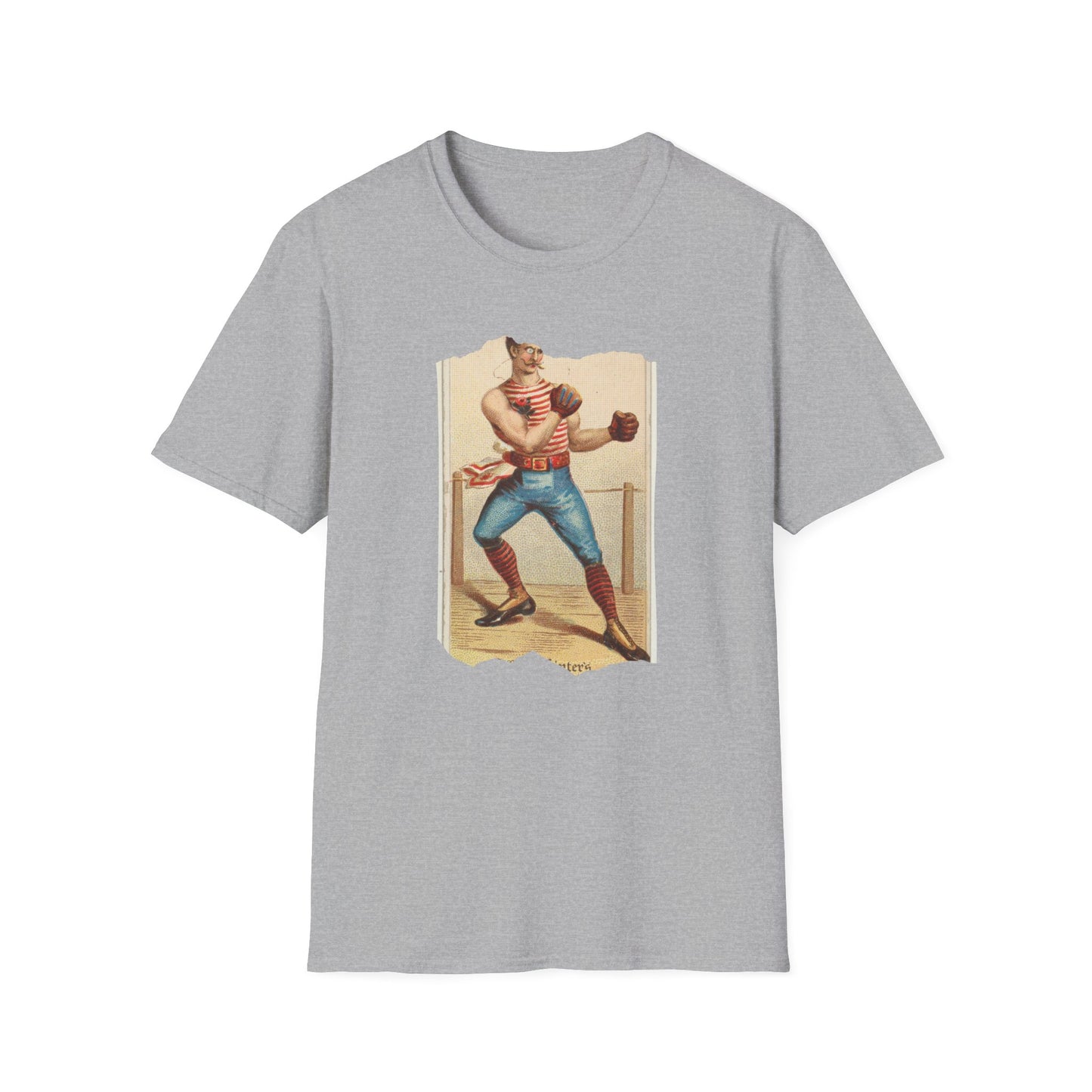 Retro Boxer Pose Unisex Softstyle Tee - Old School Male 