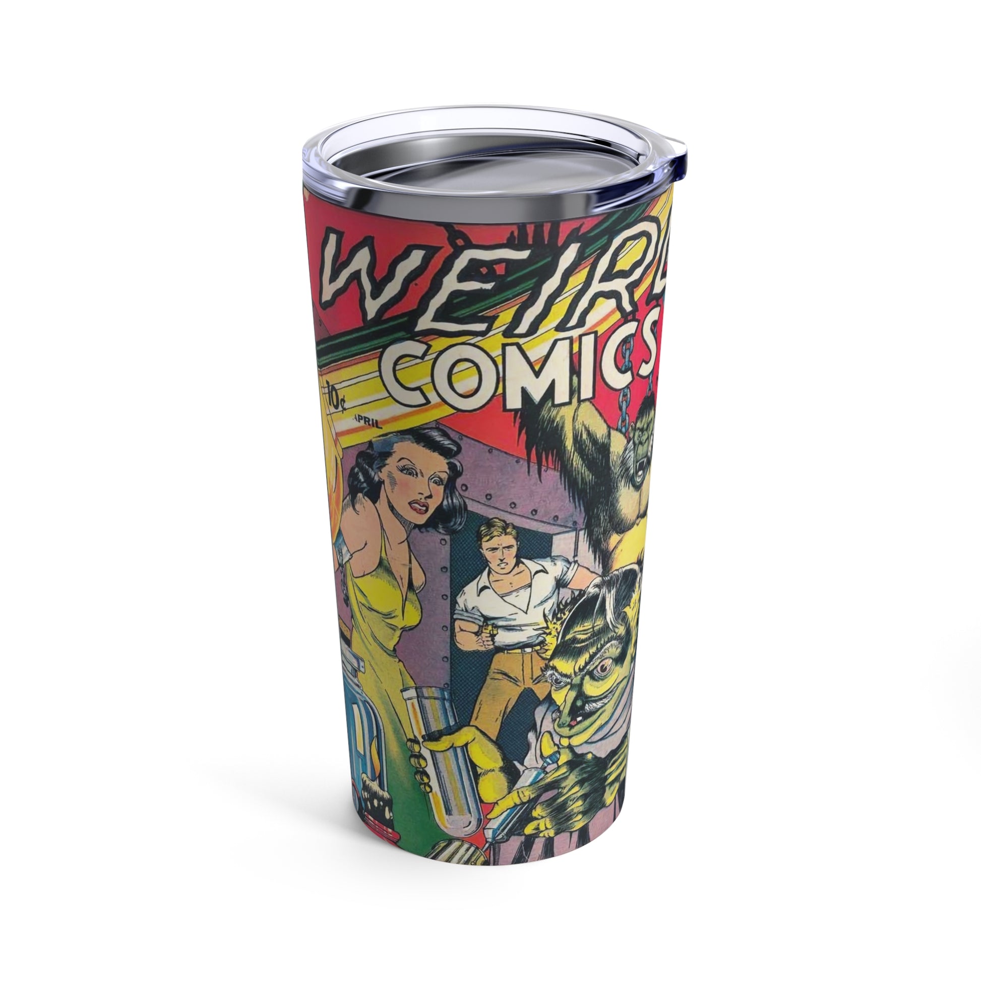 Retro Comic Book Cover Drink Tumbler - Old School Male 