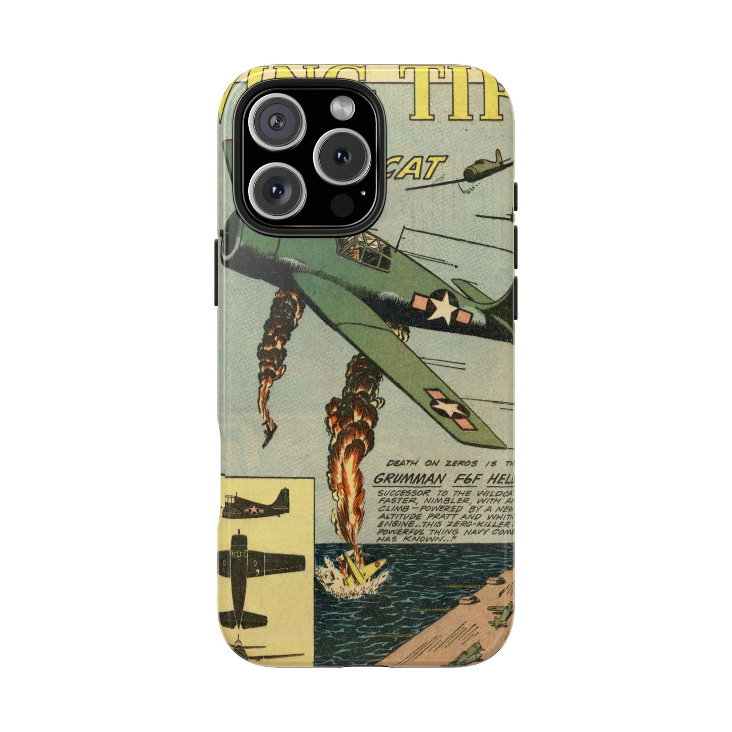 Retro Wings Comic Page Tough Phone Cases - Old School Male 