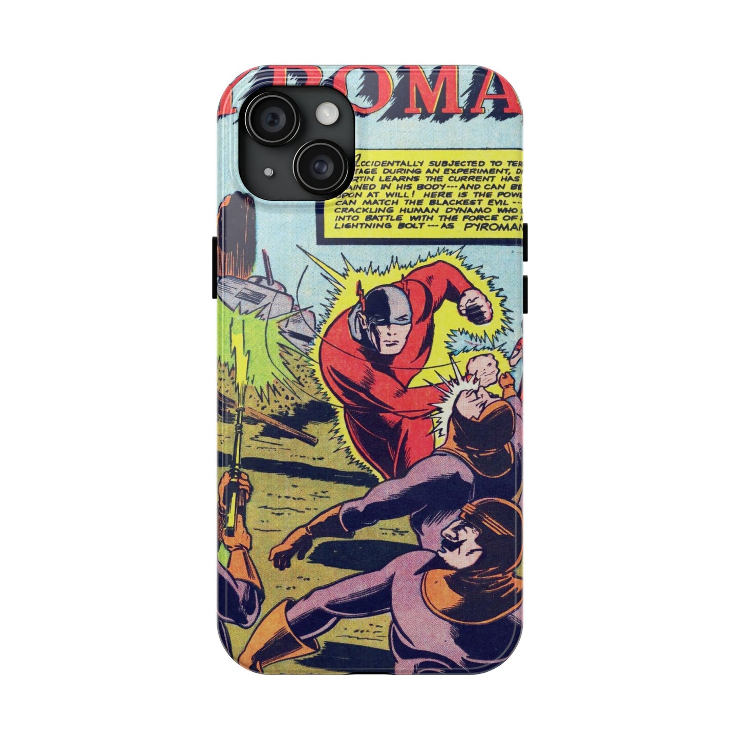 Vintage Pyroman Comic Page Durable Phone Cases - Old School Male 