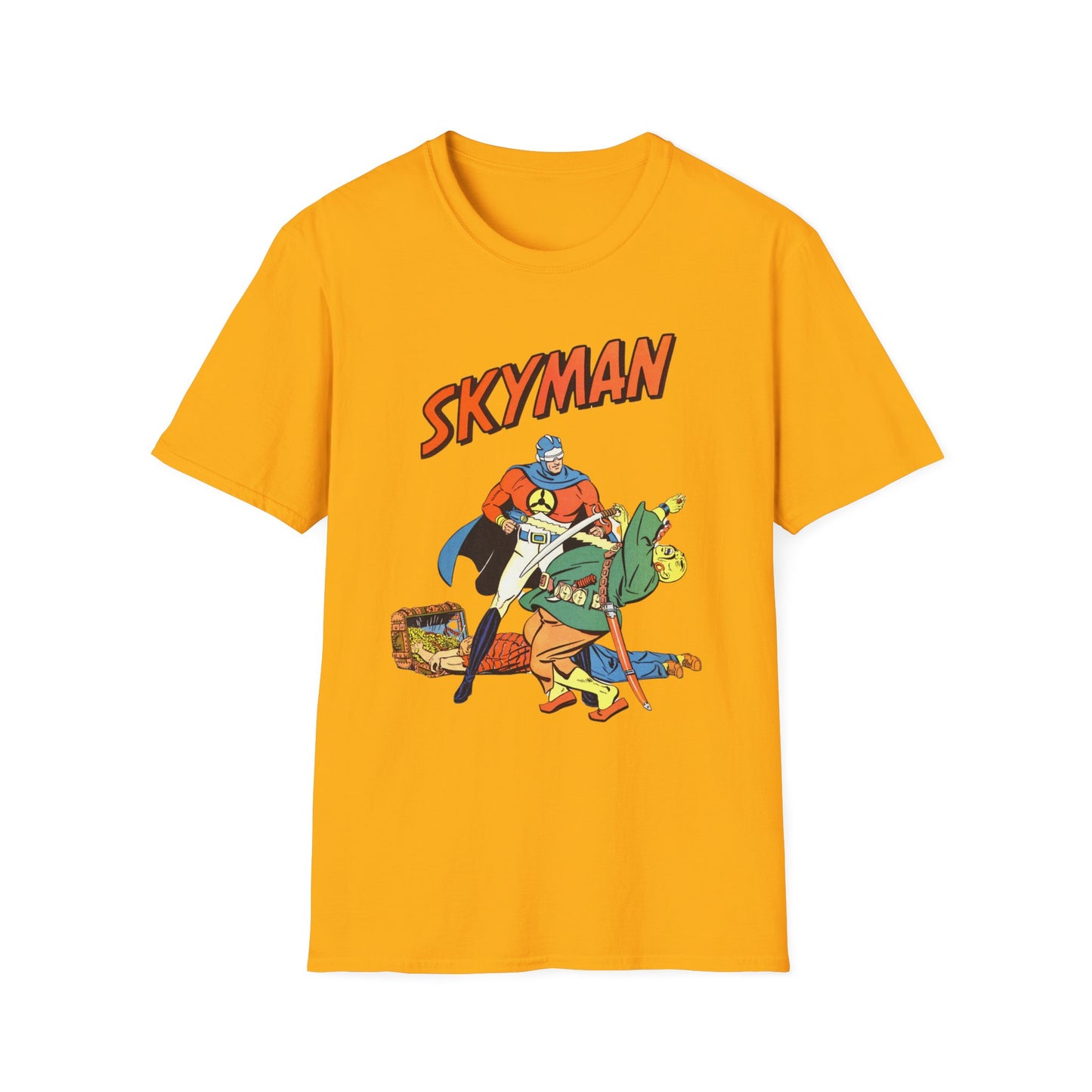 Vintage Comic T-Shirt: 100% Cotton Skyman Graphic Tee for Nostalgic Comic Fans