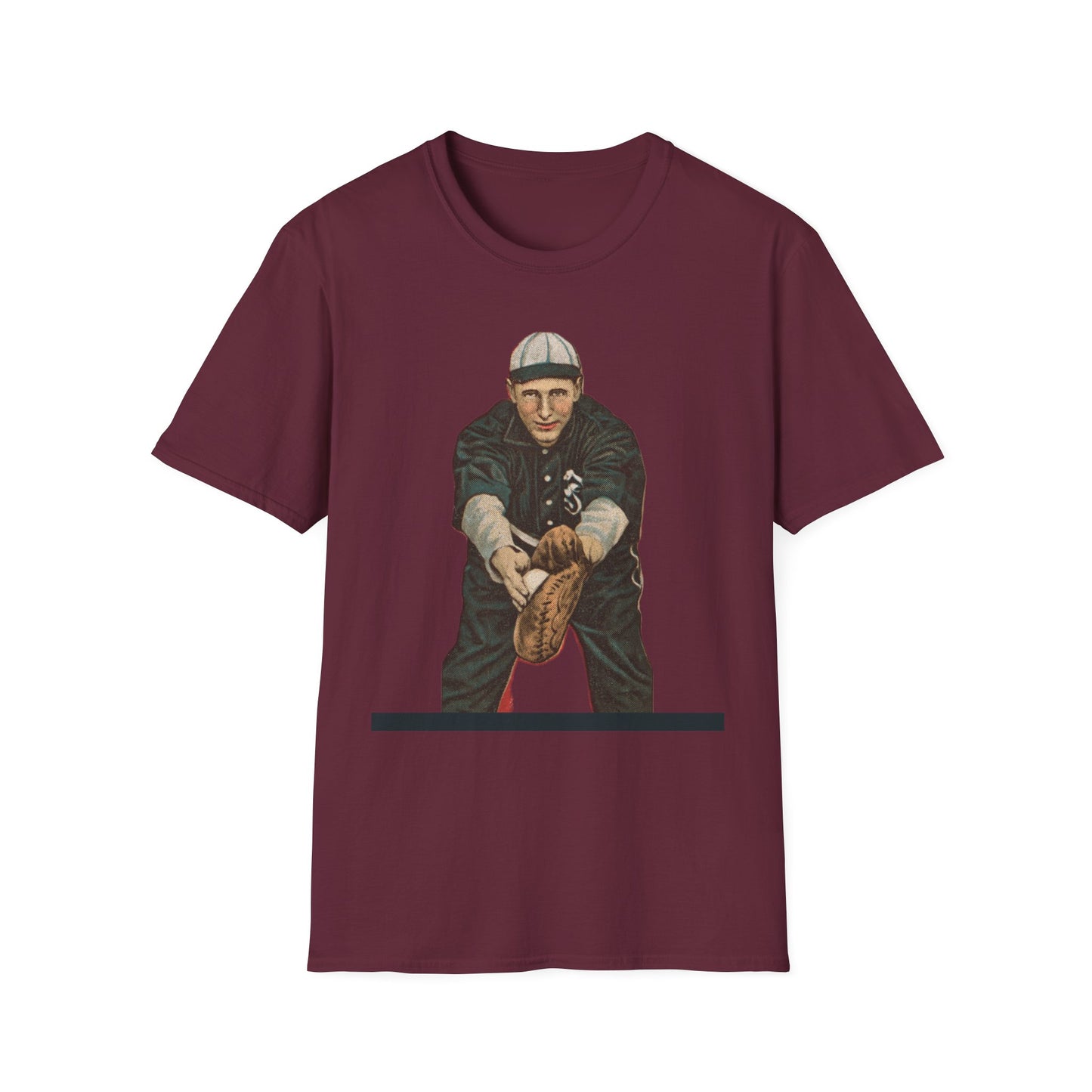 Retro Baseball Infielder Tee - Old School Male 