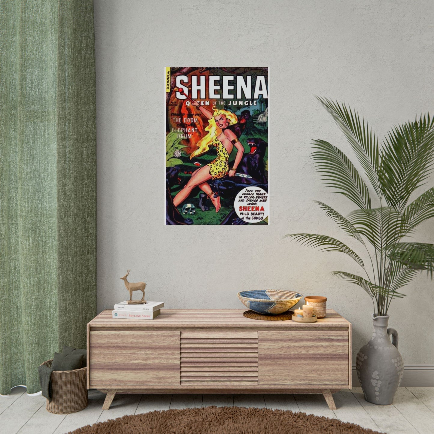 Retro Sheena Queen Of the Jungle Comic Book Cover Poster