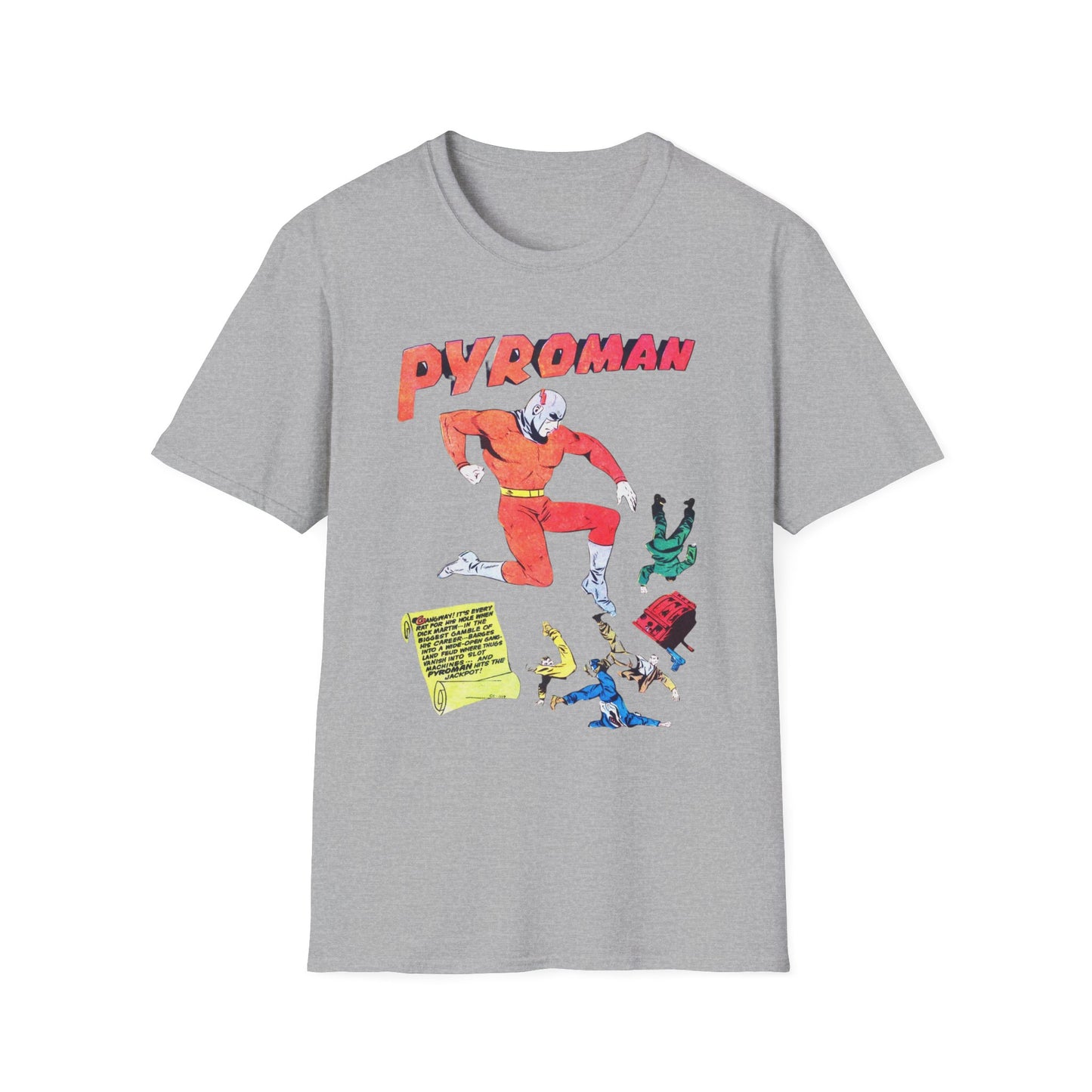 Retro Pyroman Comic Character T-Shirt - 100% Cotton, Classic Fit, Perfect for Comic Fans