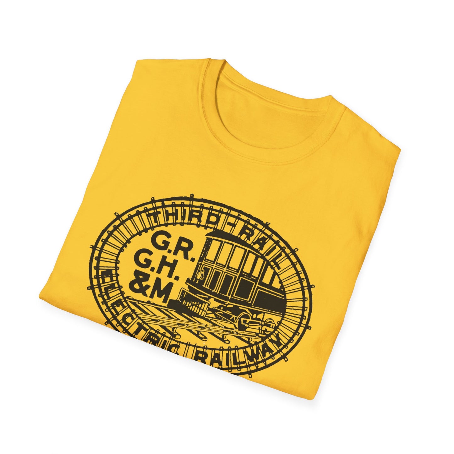 All Aboard The Style Express! Vintage Railroad Logo T-Shirt - 100% Cotton Comfort for Train Lovers!