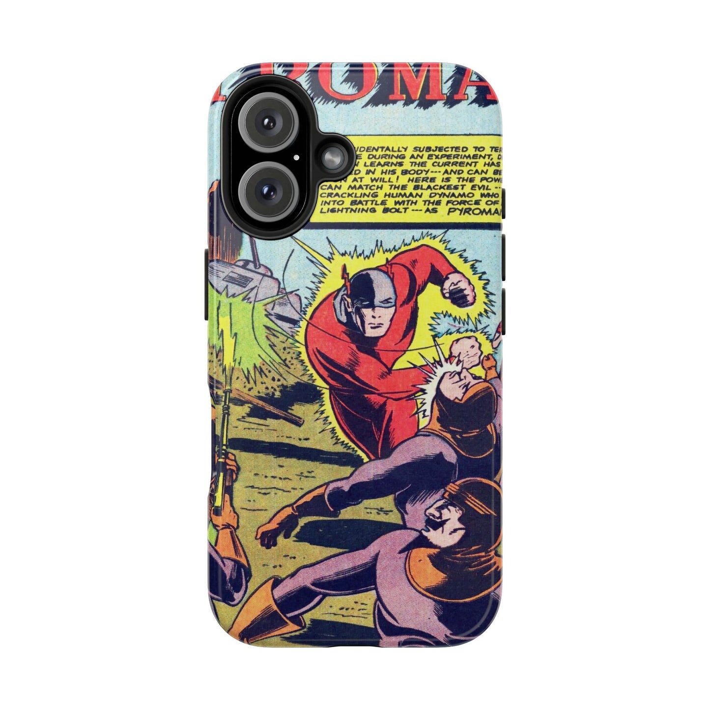 Vintage Pyroman Comic Page Durable Phone Cases - Old School Male 