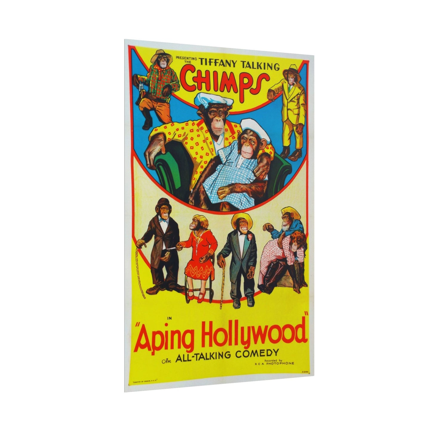 Retro Aping Hollywood Chimps Film Poster