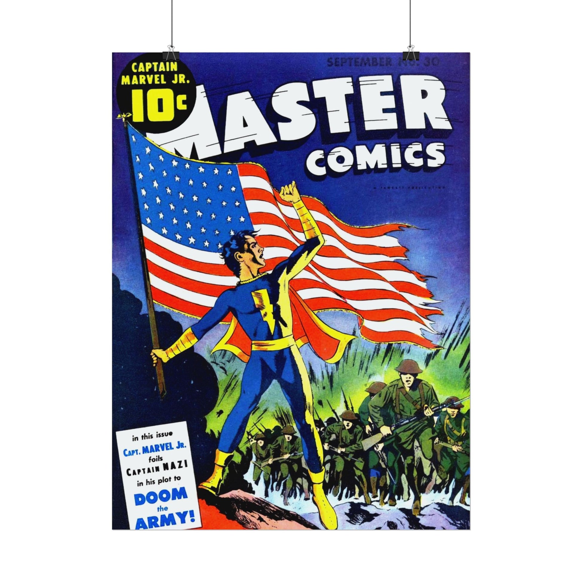 Retro September Number 30 Master Comics Cover Poster - Old School Male 