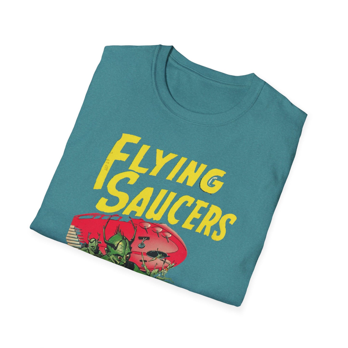 Vintage Sci-Fi T-Shirt - 100% Cotton Unisex Tee with Iconic Flying Saucers Design