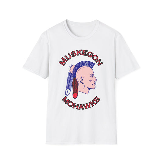 Muskegon Mohawks Unisex Softstyle T-Shirt - Old School Male 