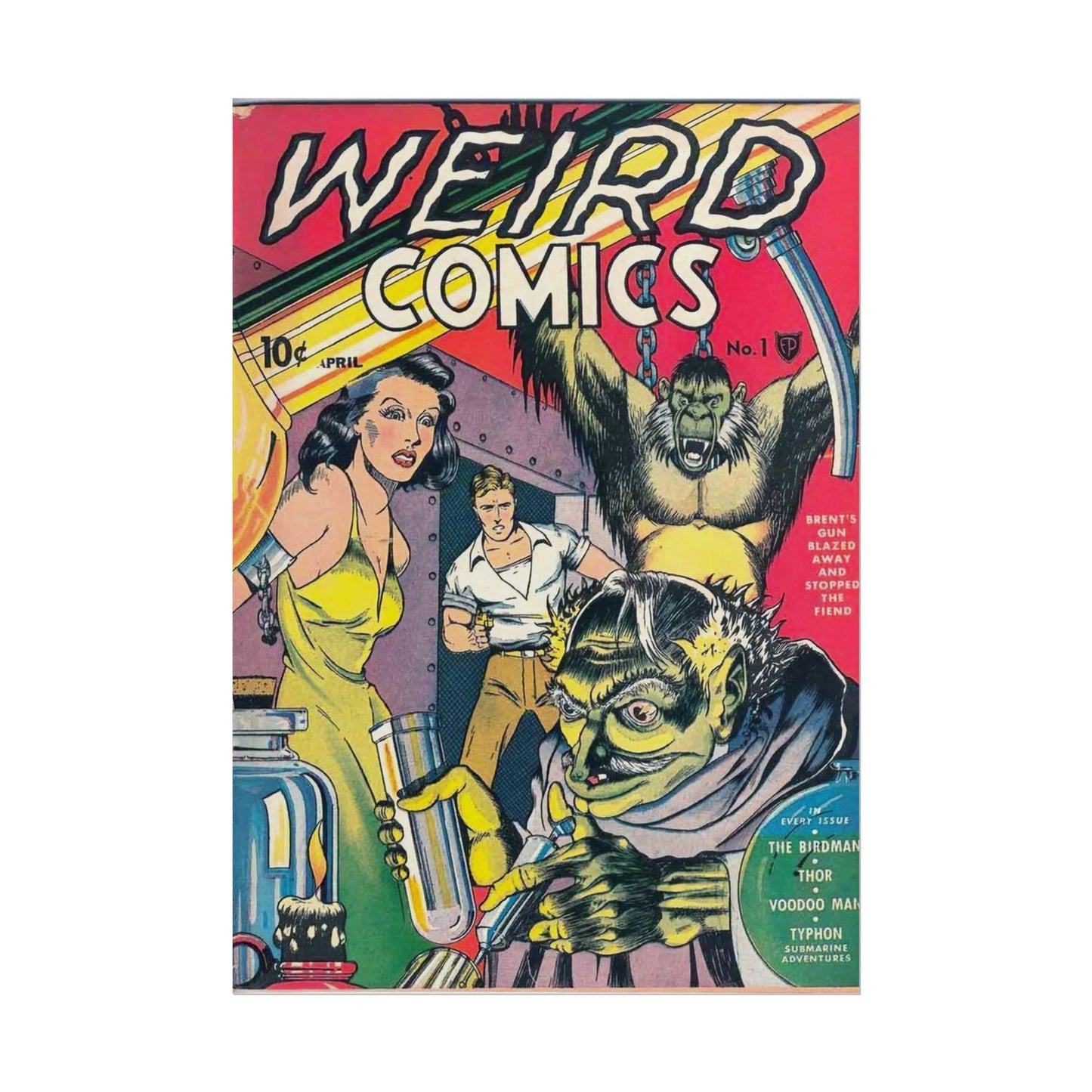 Retro Weird Comics Number 1 Cover Poster - Old School Male 