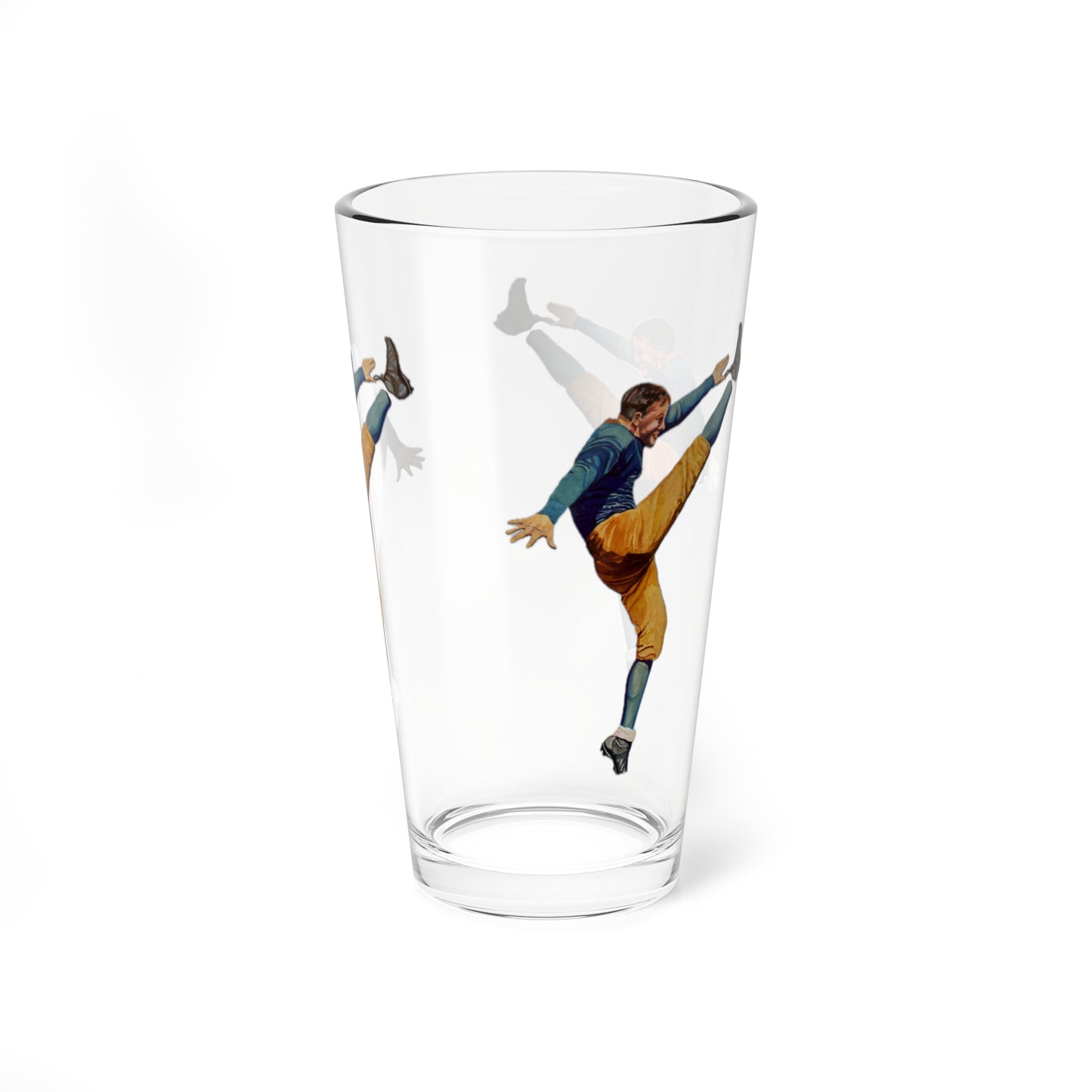 Retro Football Kicker Beer Pint Glass