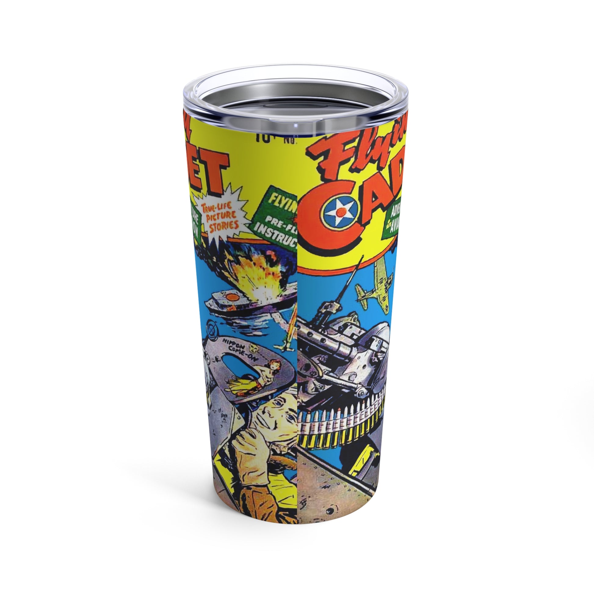 20oz Retro Cadet Comic Book Tumbler for Adventurous Hydration - Old School Male 