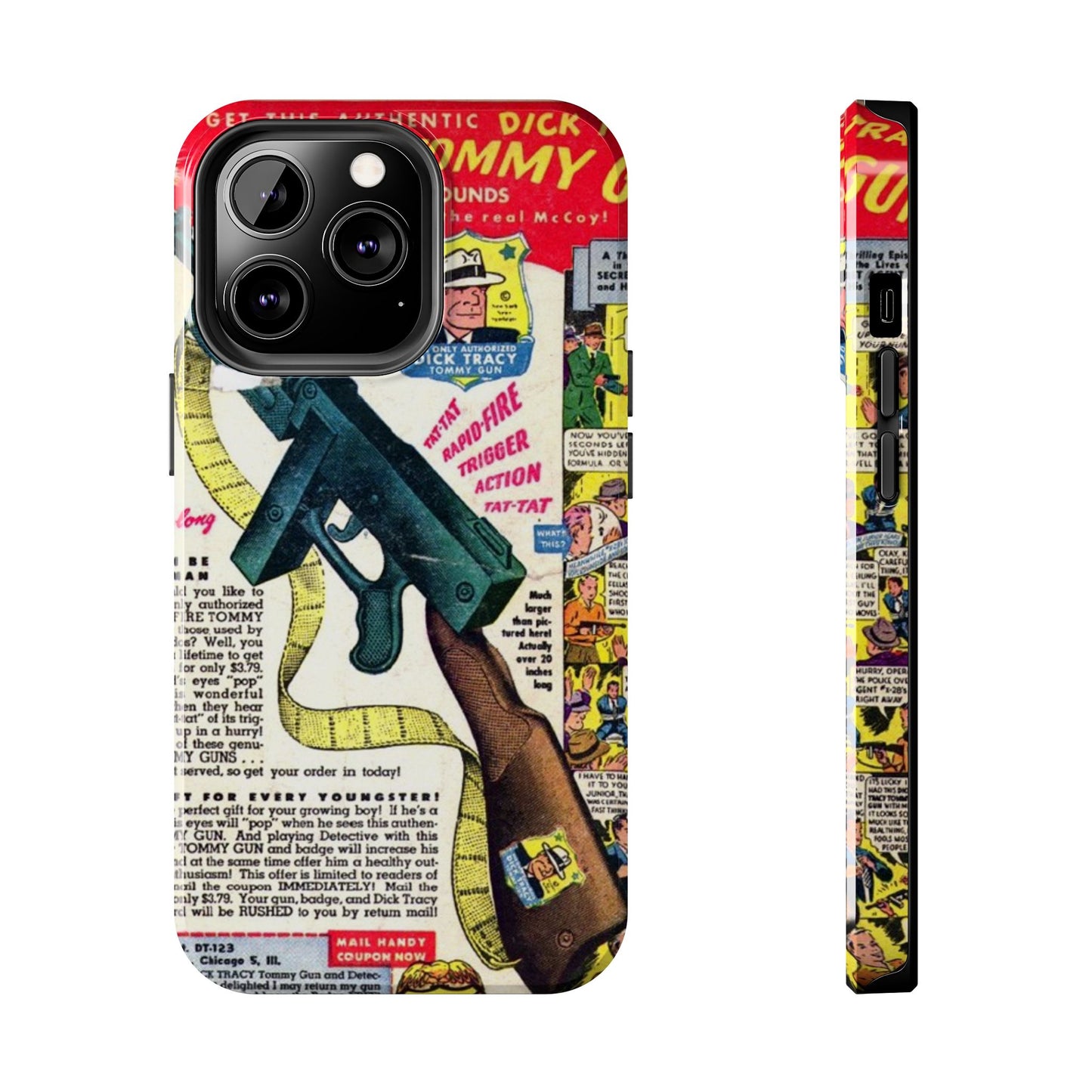 Dick Tracy Tommy Gun Vintage-Inspired Tough Phone Cases - Old School Male 