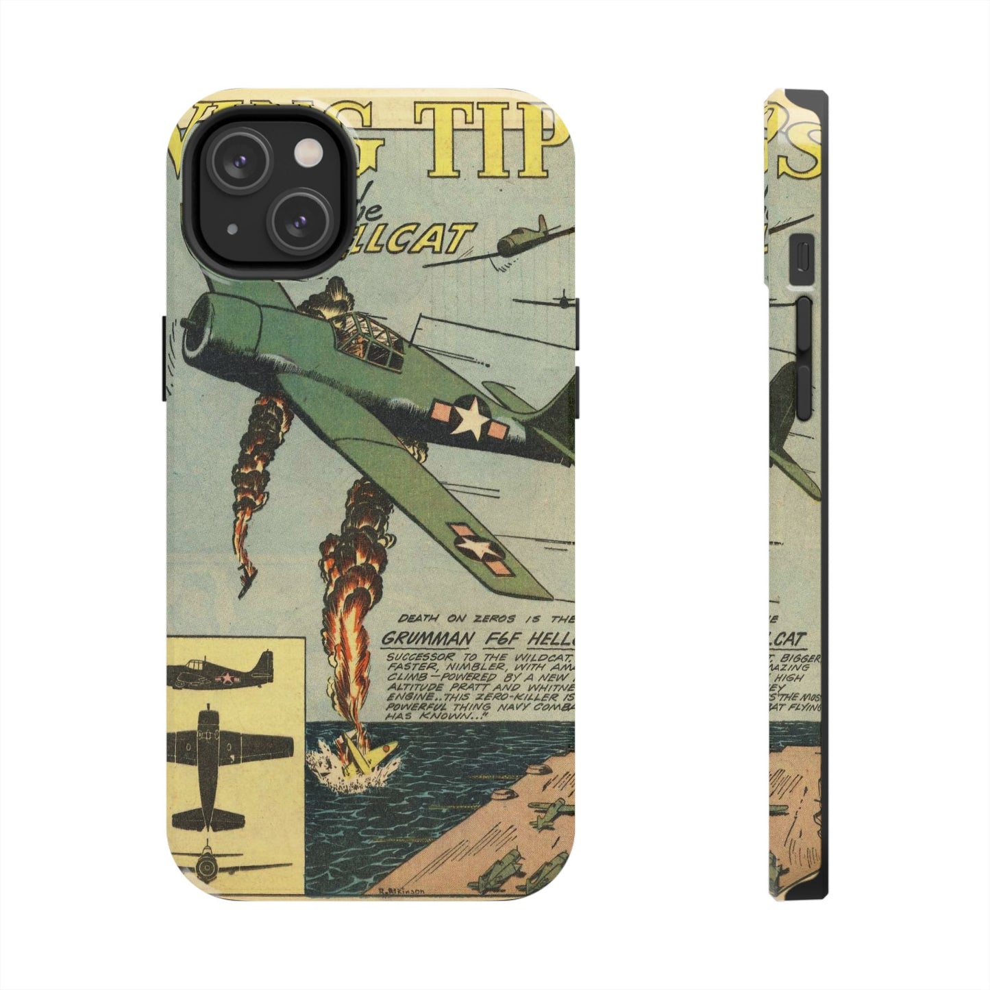 Retro Wings Comic Page Tough Phone Cases - Old School Male 