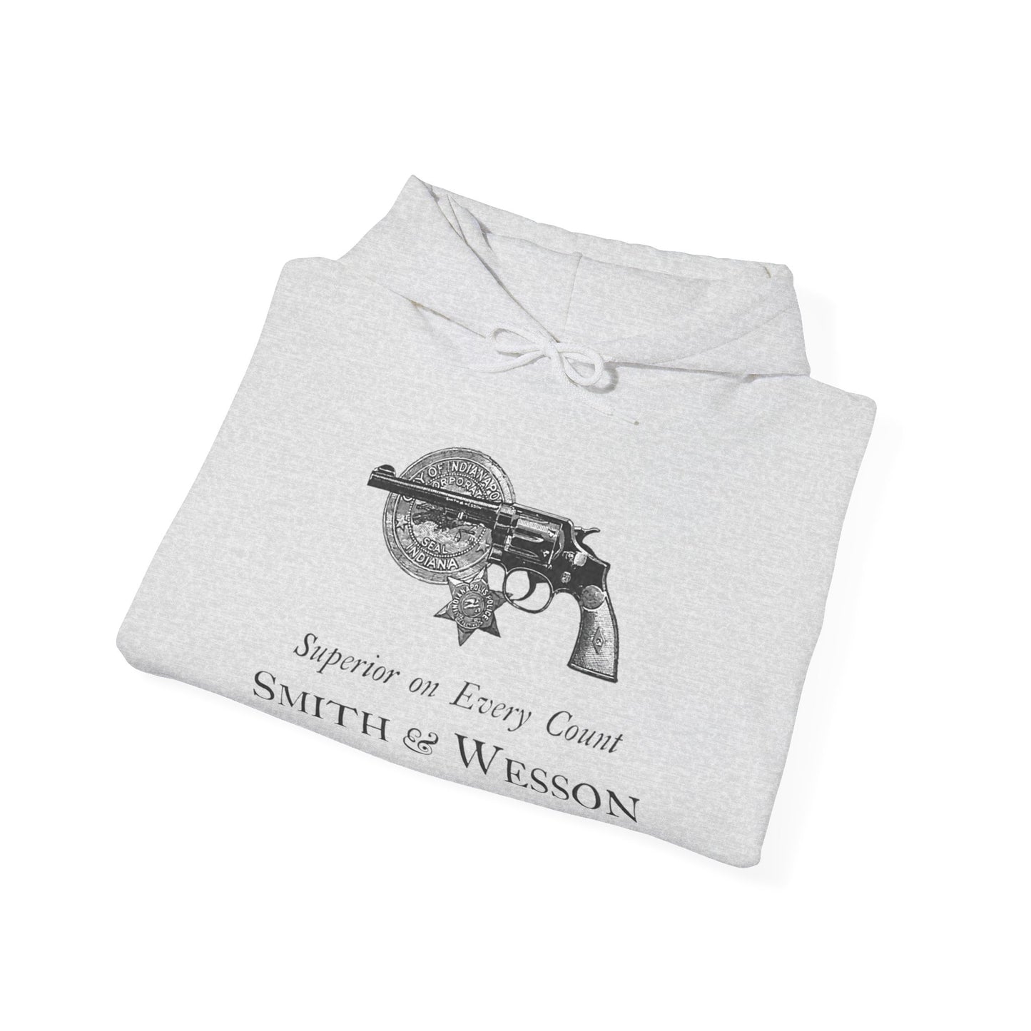 Vintage Smith and Wesson Hoodie - Cozy Ad Design with Kangaroo Pocket & Custom Fit