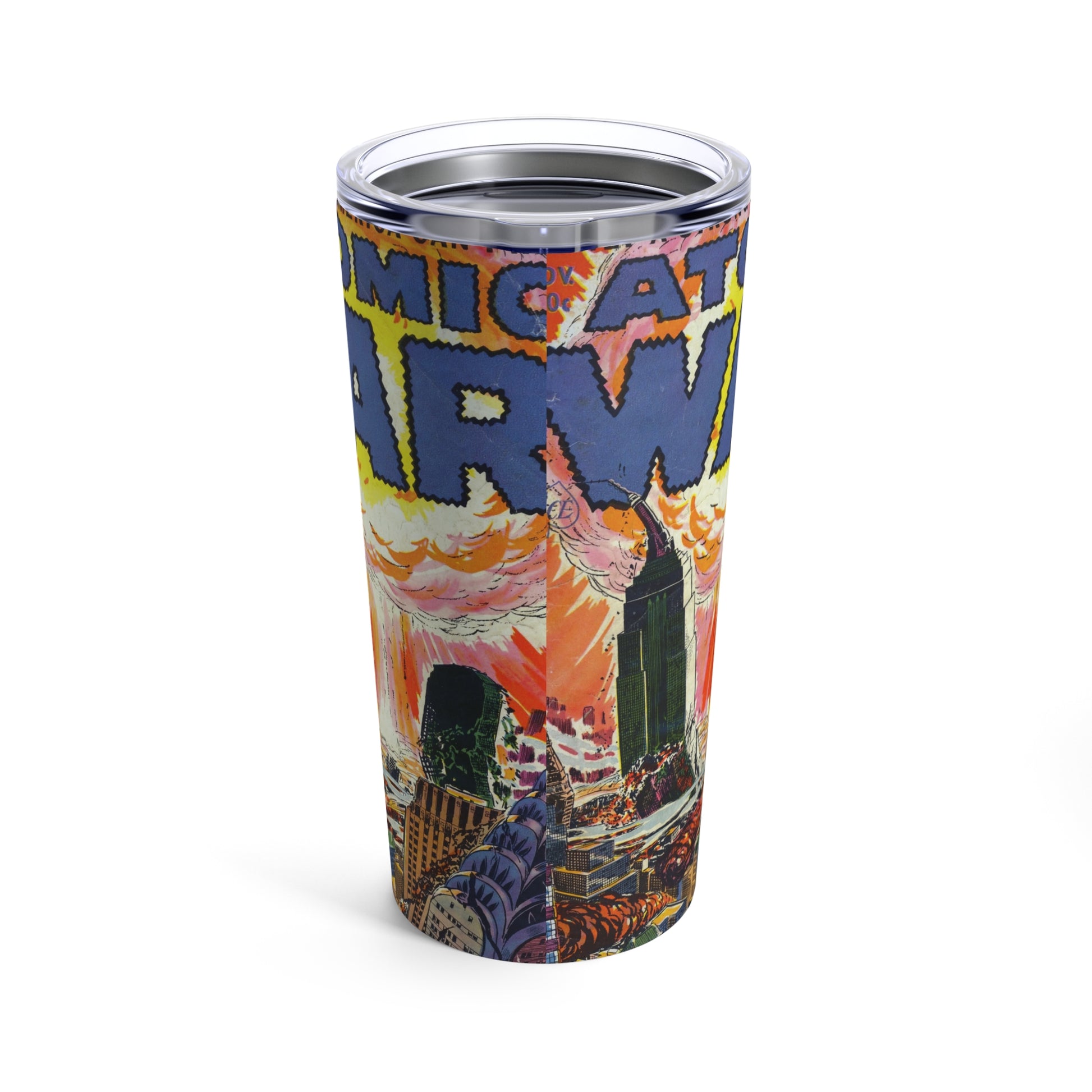 Vintage Atomic Warfare Illustrated Tumbler 20oz - Old School Male 