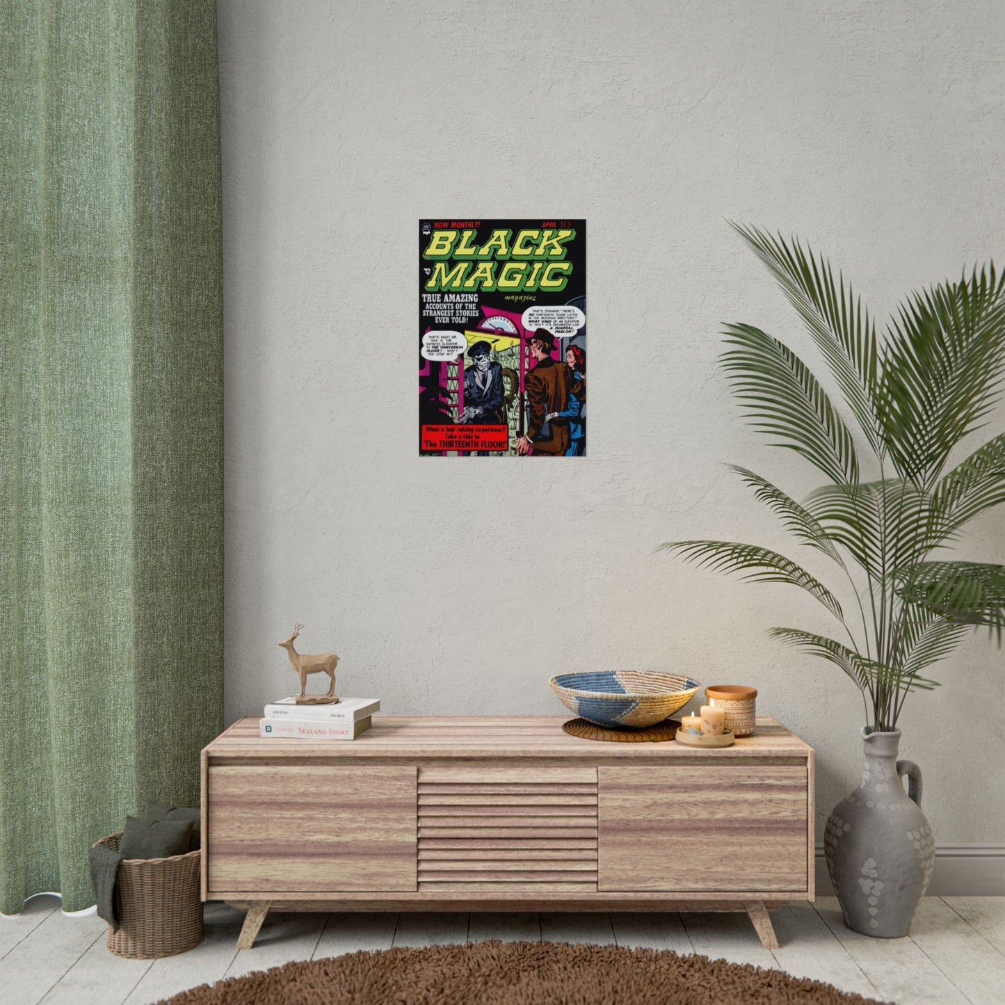 Retro Black Magic Comic Book Cover Poster