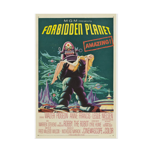 Vintage Forbidden Planet Movie Poster Rolled Posters, Sci-Fi Wall Art, Retro Home Decor, Classic Film Memorabilia, Geeky Gift Idea - Old School Male 