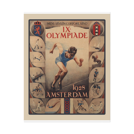 Vintage Olympic Ad Poster Rolled Poster Print, Wall Art Decor, Sports Memorabilia, Retro Art Print, Olympic Games Poster, Gift for Athletes - Old School Male 