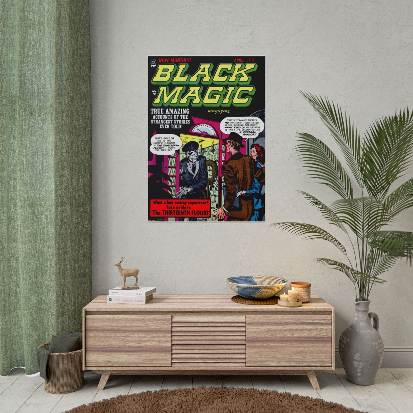 Retro Black Magic Comic Book Cover Poster