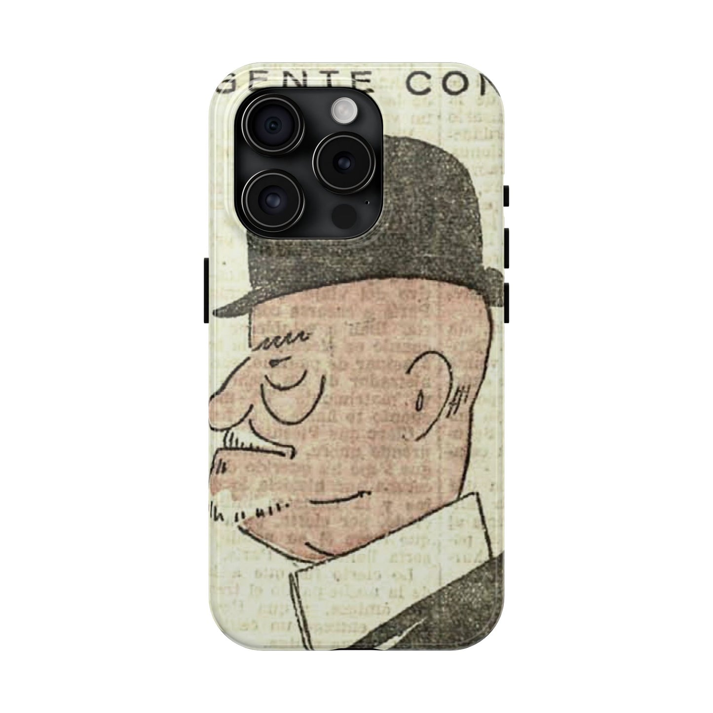 Dapper Gent in Bowler Hat Phone Case - Old School Male 