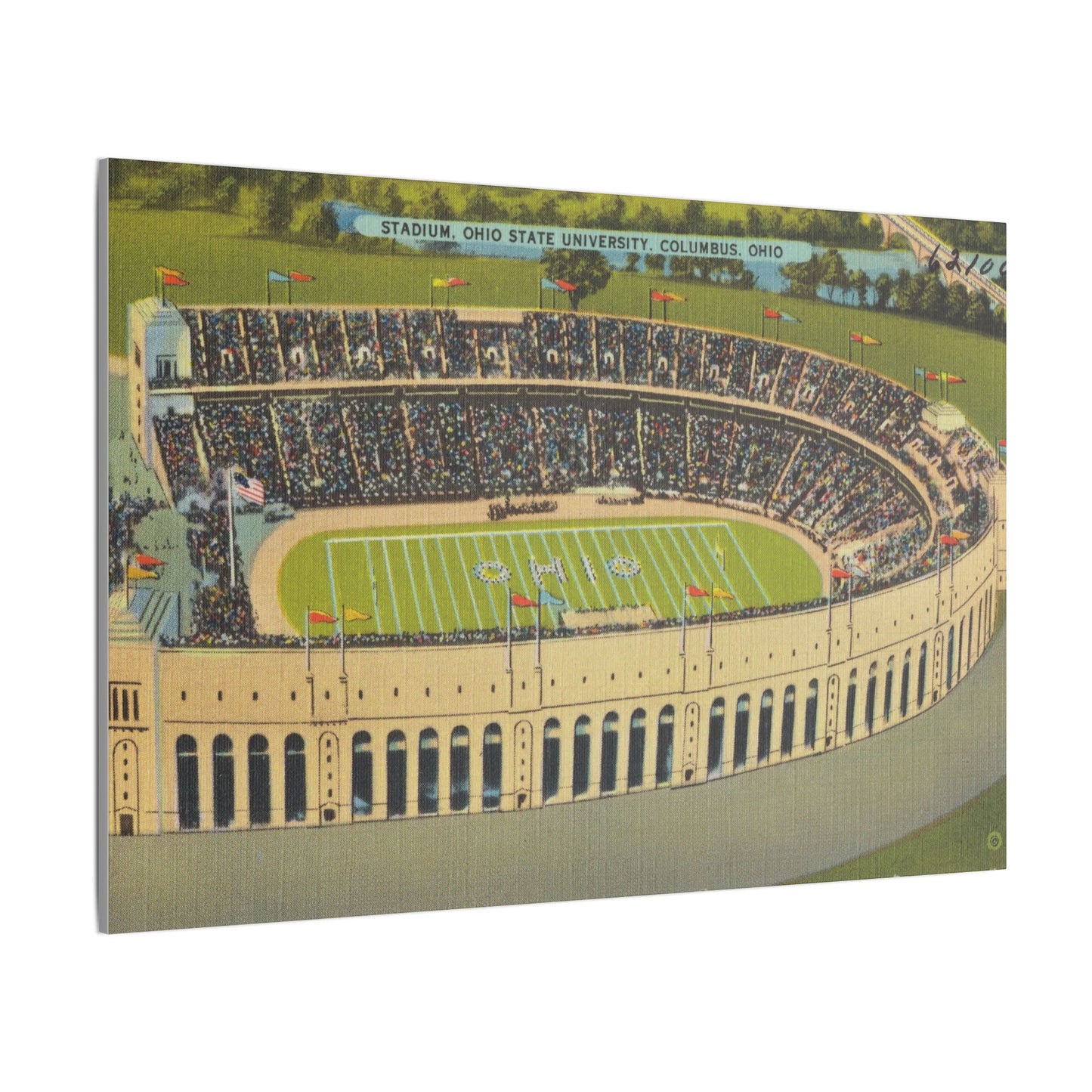 Aerial Canvas Art - Ohio State University Stadium Print