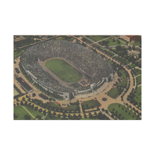 Aerial Canvas Art - Los Angeles Olympic Stadium Illustration