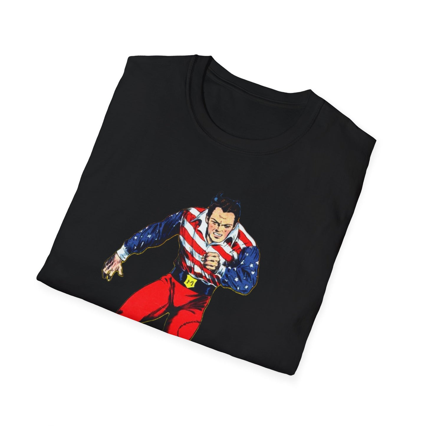 Vintage American Superhero Comic Tee - Nostalgic Graphic T-Shirt