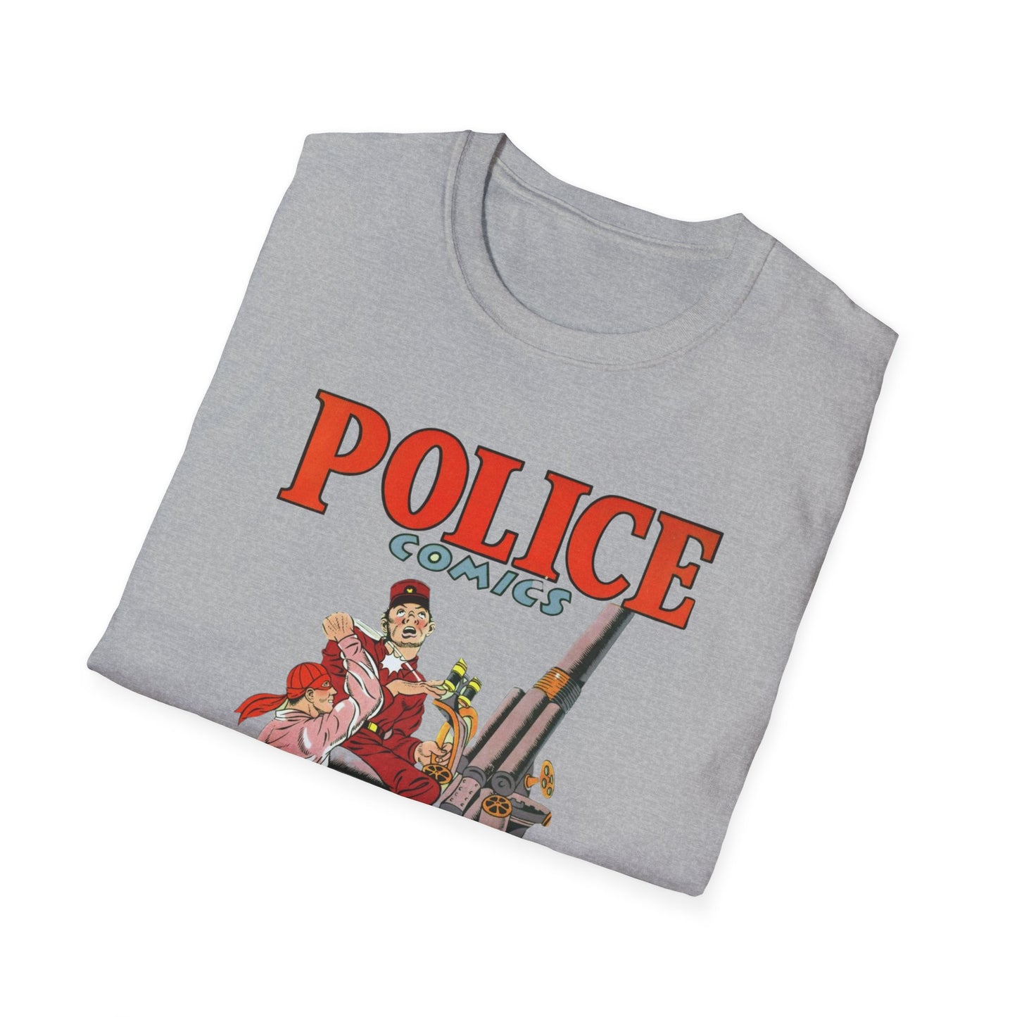 Vintage Retro Police Comics T-Shirt - 100% Cotton, Eco-Friendly, Perfect for Comic Fans