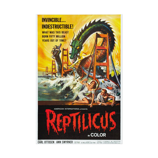 Vintage Reptilicus Movie Poster Print - Classic Monster Film Decor for Horror Buffs