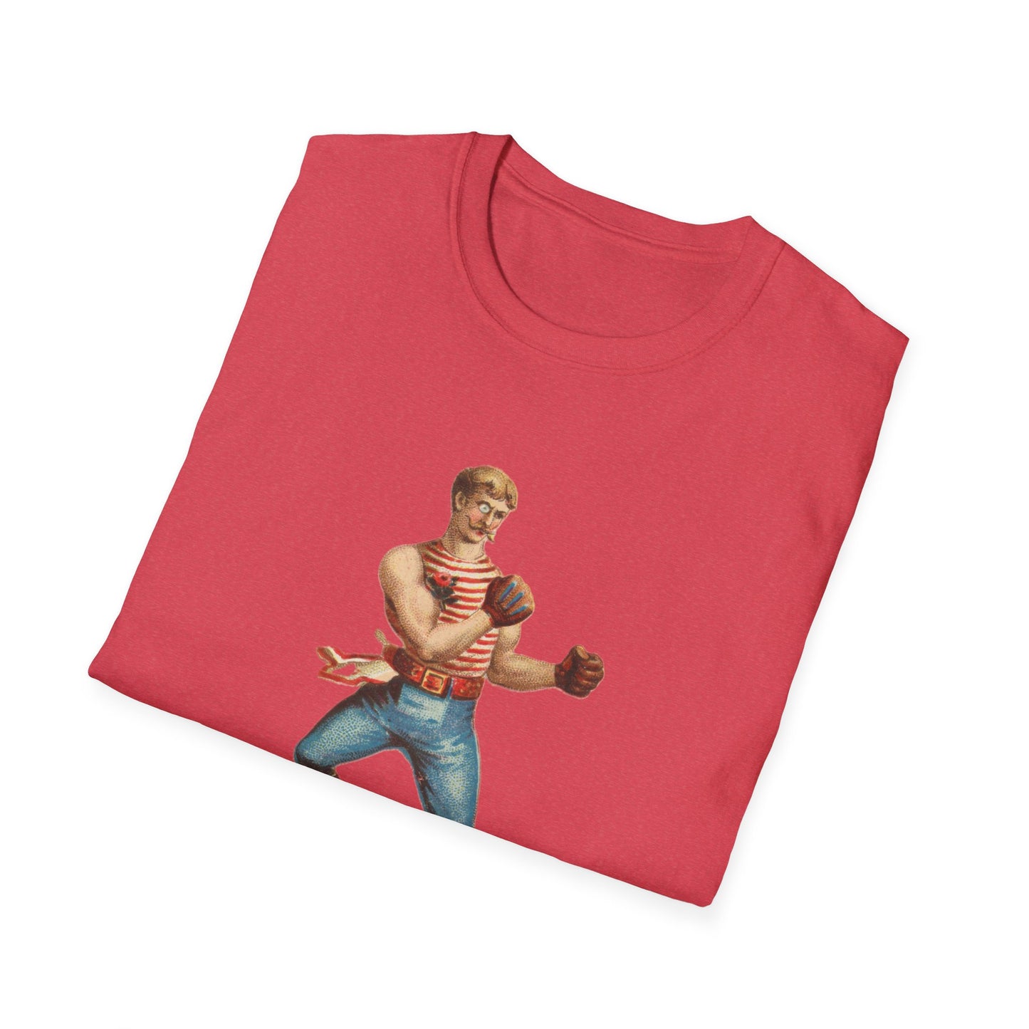 Vintage Boxer Pose Unisex Soft Cotton Tee