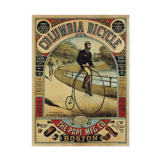 Vintage Bicycle Ad Poster Rolled Posters, Wall Art Decor, Retro Cycling Print, Room Decor, Gift for Cyclist, Home Office Decoration - Old School Male 