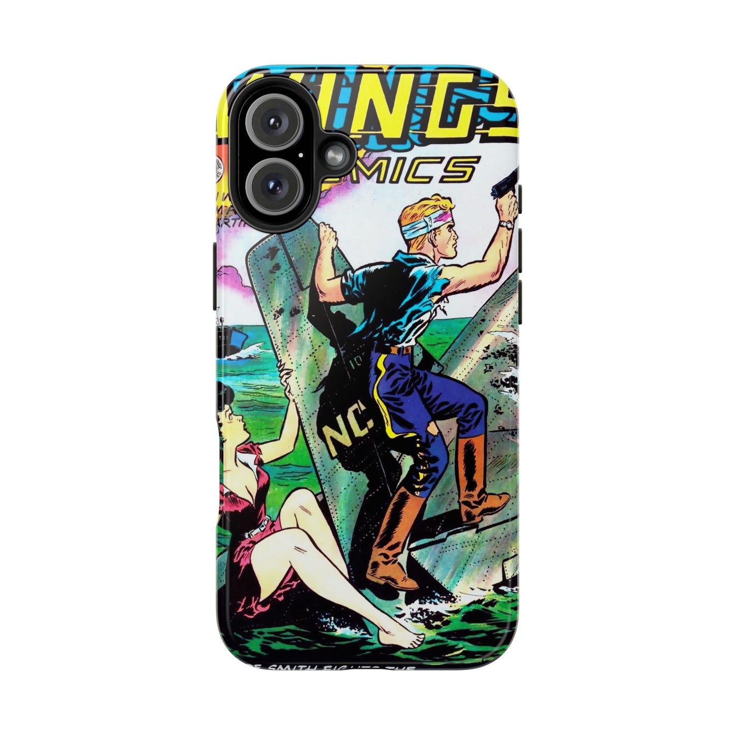 Retro Wings Comics Cover Tough Phone Cases - Old School Male 