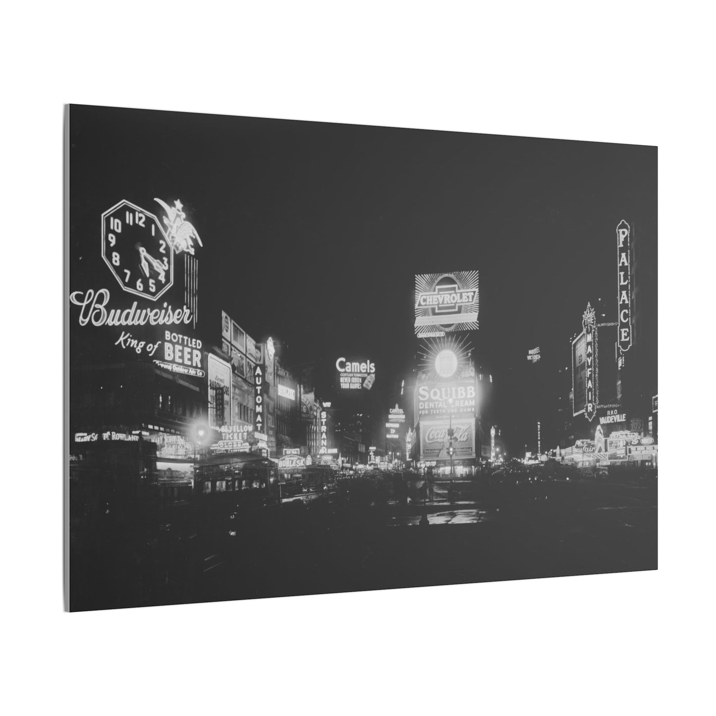 Nighttime Elegance: Vintage Times Square Matte Canvas Print (Multiple Sizes Available)